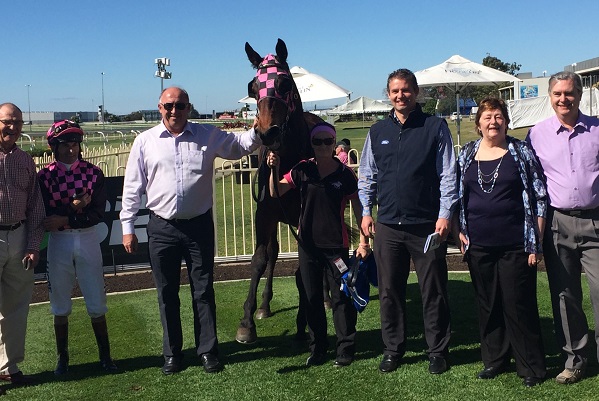 CUSHION PINKMossman filly with Heathcote and connections at Doomben