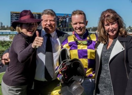 EVACUATIONGai Waterhouse & Kerrin McEvoy with Highrove Stud owners Ron & Debbie Gilbert